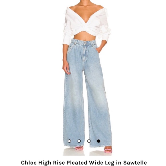Grlfrnd Chloe High Rise Pleated Wide Leg in Sawtelle size 29 - Picture 1 of 10